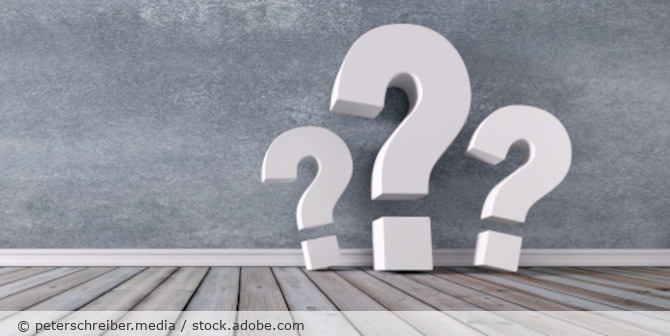 Large question marks.