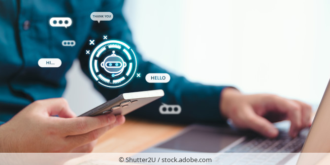 Person using a chatbot as a tool for work.