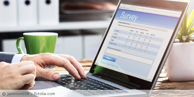 Survey on a laptop.
